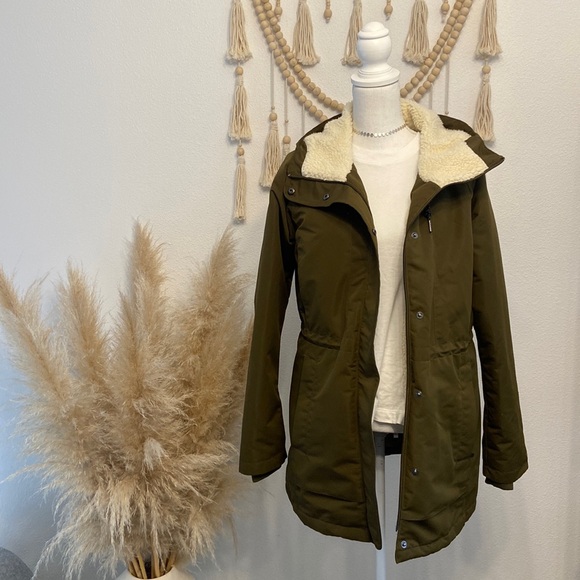 Columbia South Canyon coat faux Sherpa lining womens olive green jacket large - Picture 3 of 16